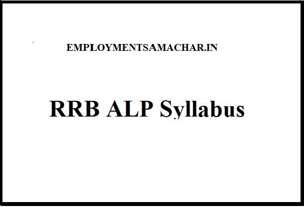 RRB ALP Syllabus