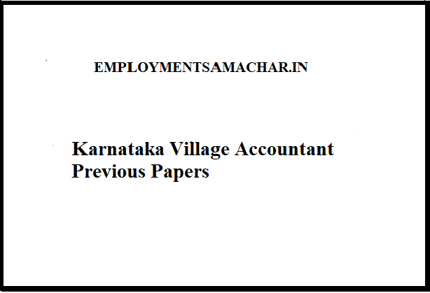 Karnataka Village Accountant Previous Papers